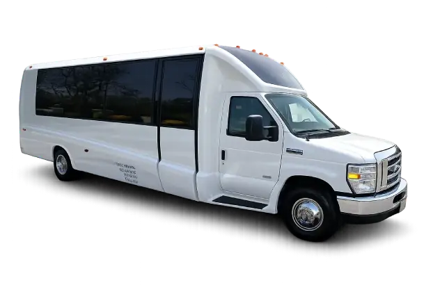 23 Passenger White Shuttle Bus 1 1