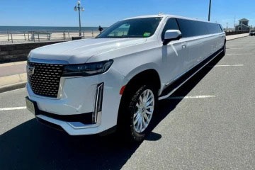 18 Passenger White Cadillac Escalade Stretch Limousine