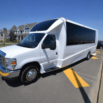 23 Passenger White Shuttle Bus 03
