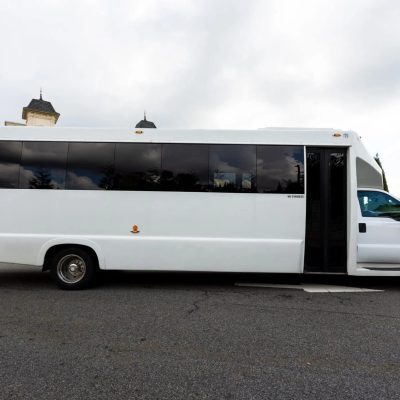 30 Passenger White Luxury Party Bus
