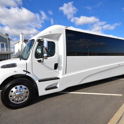 37 Passenger White Shuttle Bus 04