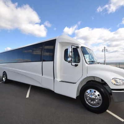 37 Passenger White Shuttle Bus 05