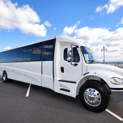 37 Passenger White Shuttle Bus 08