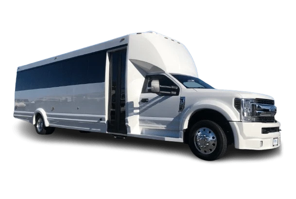 28 PASSENGER WHITE LUXURY PARTY BUS