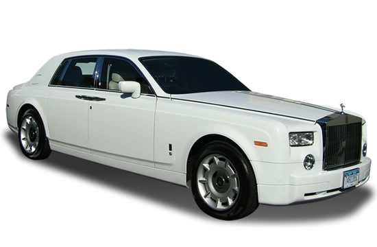 Rolls-Royce Phantom luxury sedan for weddings and VIP chauffeur service.
