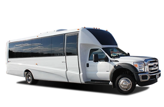 Executive shuttle bus for airport transfers and corporate transportation.