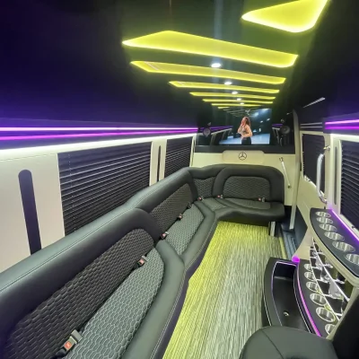 14 Passenger White Sprinter Limousine-06