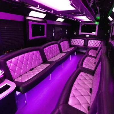 30 Passenger White Luxury Party Bus-06