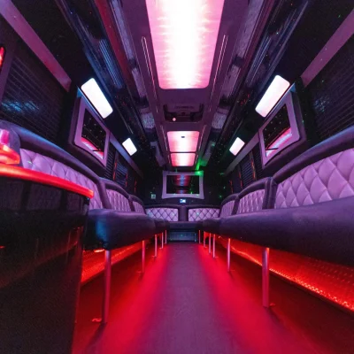 30 Passenger White Luxury Party Bus-04