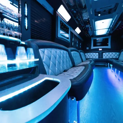 30 Passenger White Luxury Party Bus-03